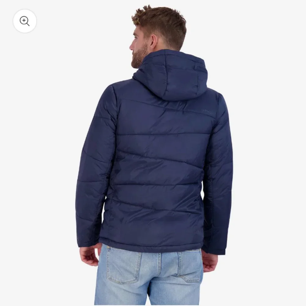 Spyder Nexus Hooded Puffer Logo Jacket in Dark Navy Size M